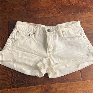 White denim shorts